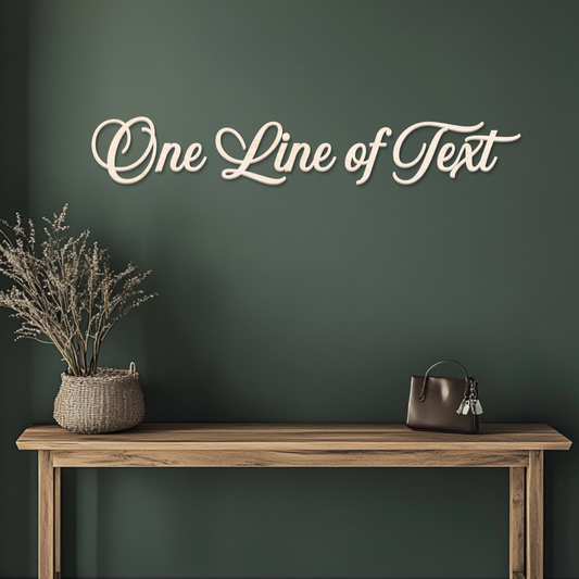 One Line Wood Text