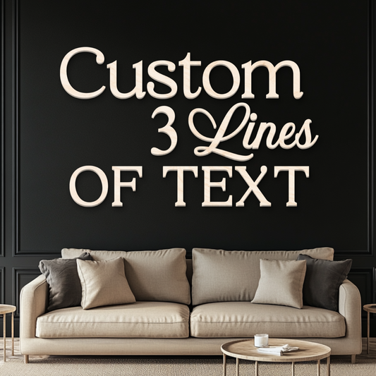 Three Line Wood Text